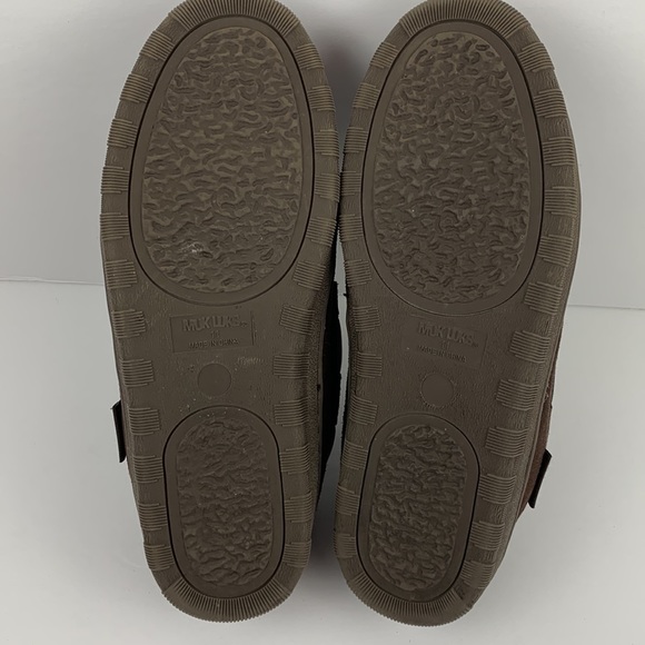 MUK LUKS mens brown cow suede slippers size 11 - Picture 7 of 12